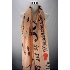 50 Moustaches Print Scarf