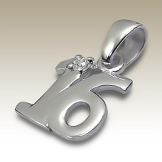 Kids Sterling Silver 16 Pendant with CZ Stone