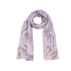 Lilac Bird Print Long Scarf