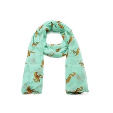 Turquoise Flamingo Long Scarf