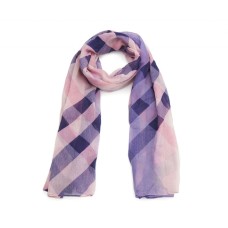 Purple  Plaid Print Long Scarf