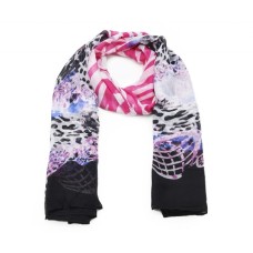 Zebra and Leopard Print Long Scarf