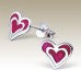 Kids Silver  Double Heart Stud Earrings