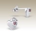 Kids Semi Precious Silver Heart Stud Earrings