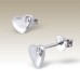 Kids Semi Precious Silver Heart Stud Earrings