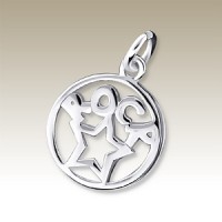 Kids Sterling Silver Rock Star Pendant 