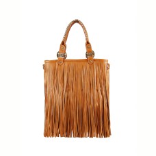 LYDC Tan Fringe Handbag