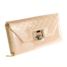 Peach Designer Nude Leather Clutch bag