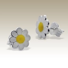 Kids White Flower Stud Earrings