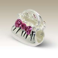 Sterling Silver Crystal Handbag Bead