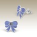 Kids Silver Ribbon Stud Earrings