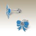 Kids Silver Ribbon Stud Earrings
