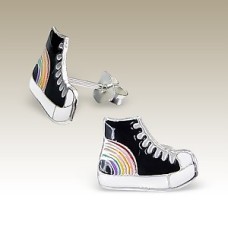 Kids Silver Shoe Stud Earrings