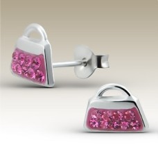 Kids Crystal Handbag Stud Earrings