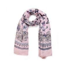 Pink Cotton mix Butterfly Scarf