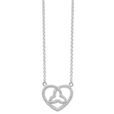 Sterling Silver Cubic Zirconia Celtic Heart Necklace