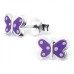 Kids Silver Spotty Butterfly Earrings
