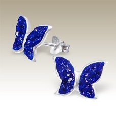 Kids Crystal Butterfly Earrings